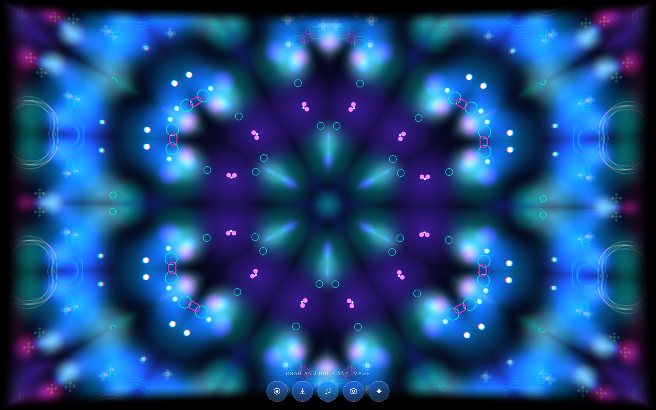 kaleido, hexagon geometry with the bloom source