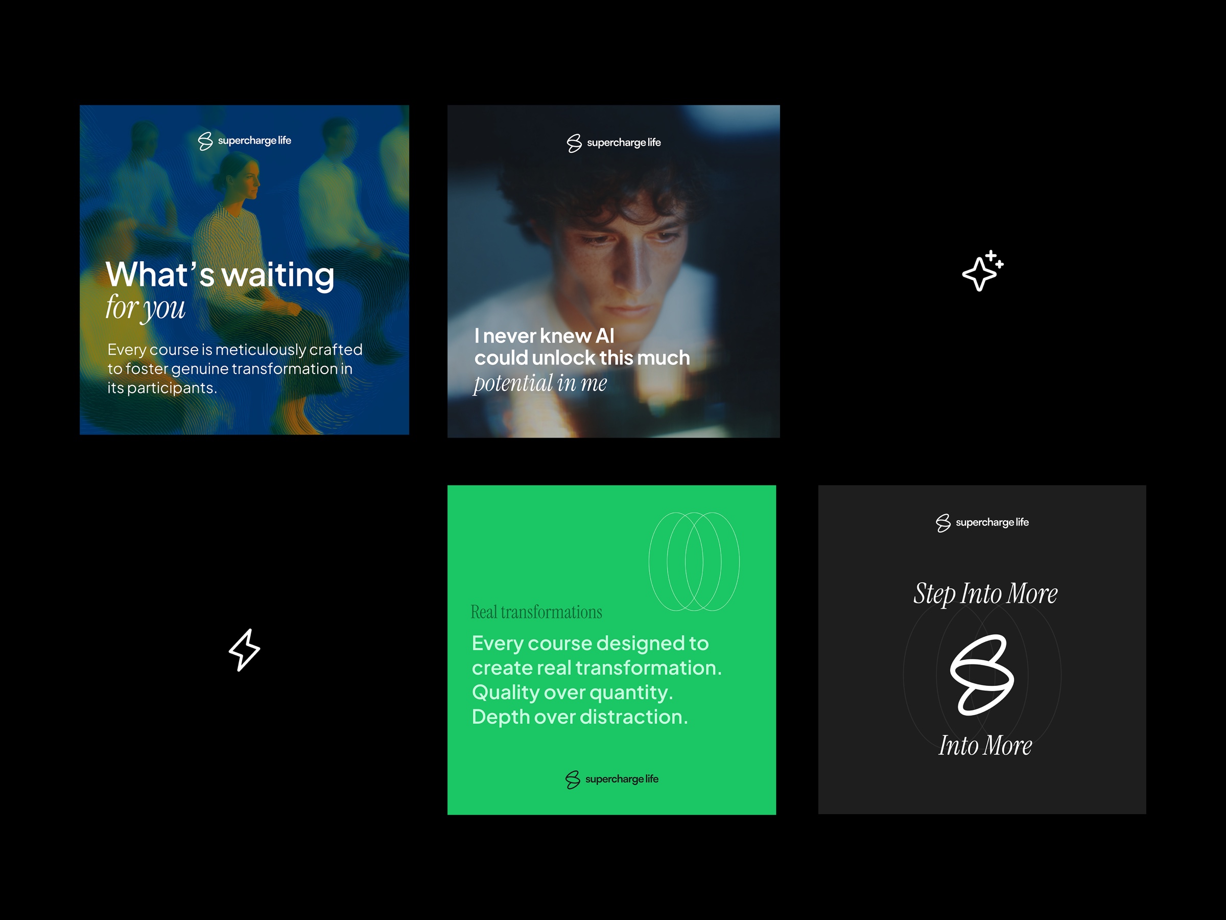 brand applications across social cards and key messages