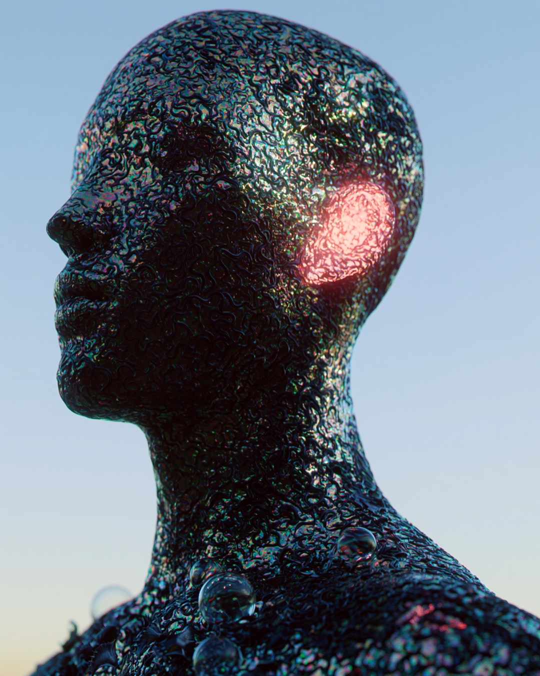 figure made of squiggling lines