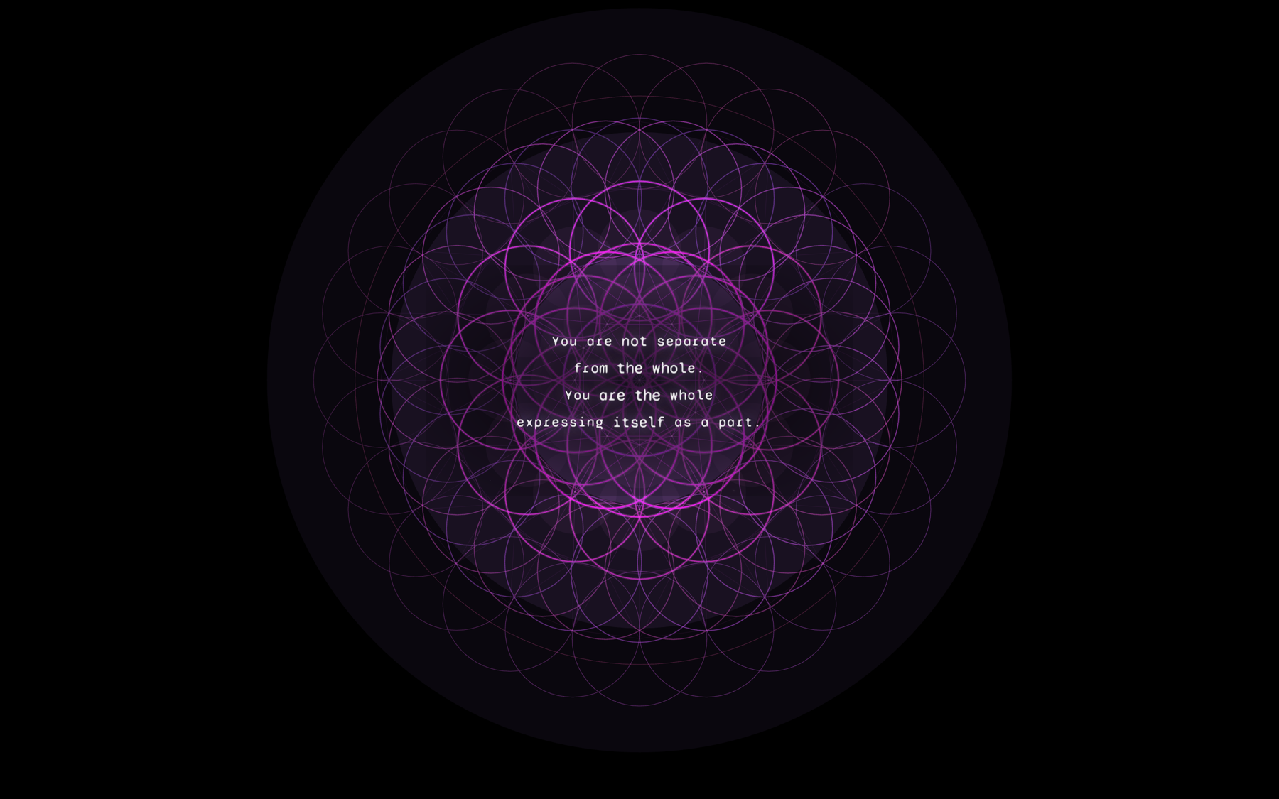 flower of life, you are not separate from the whole